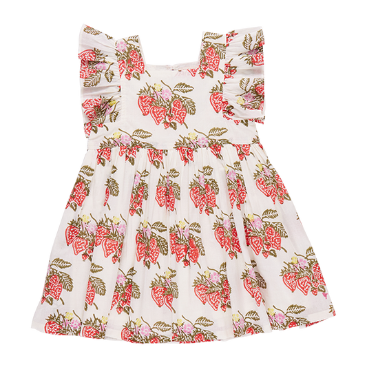 Girls Elsie Dress - Wild Strawberries