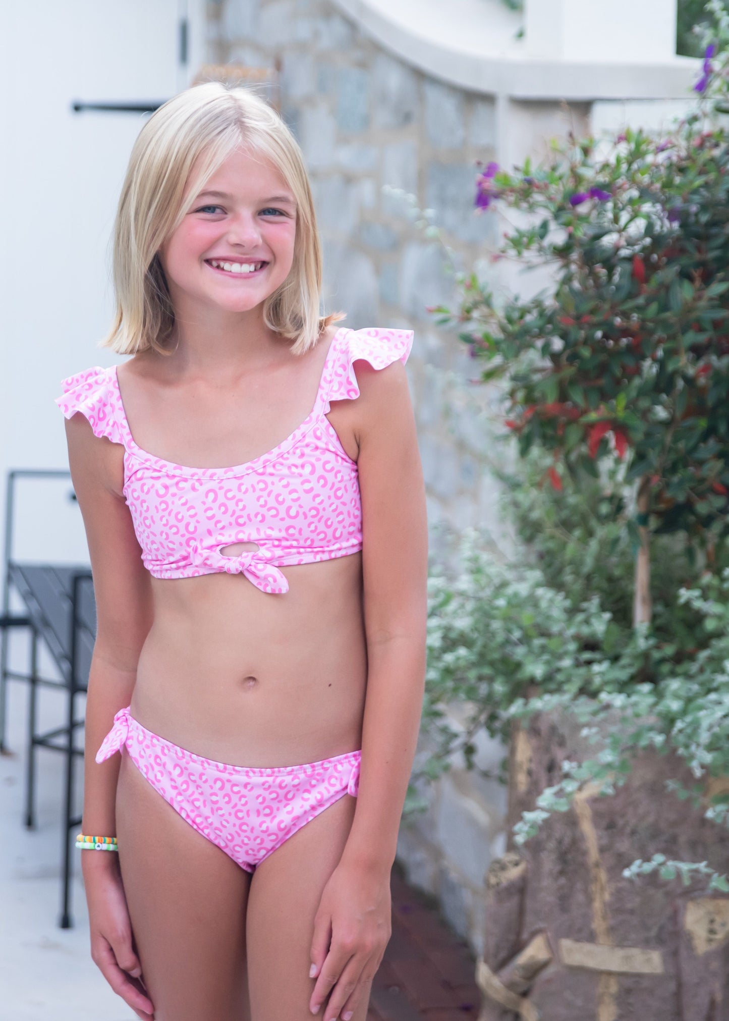 2pc Knot Swim BE - Pink Cheetah