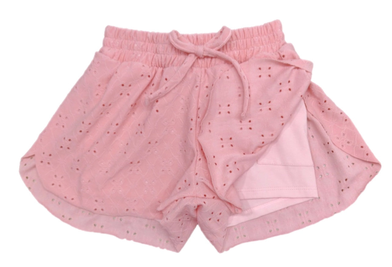 Eyelet Butterfly Shorts - Pink