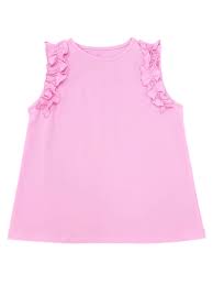 Ruffle Sleeveless Knit Top- Pink