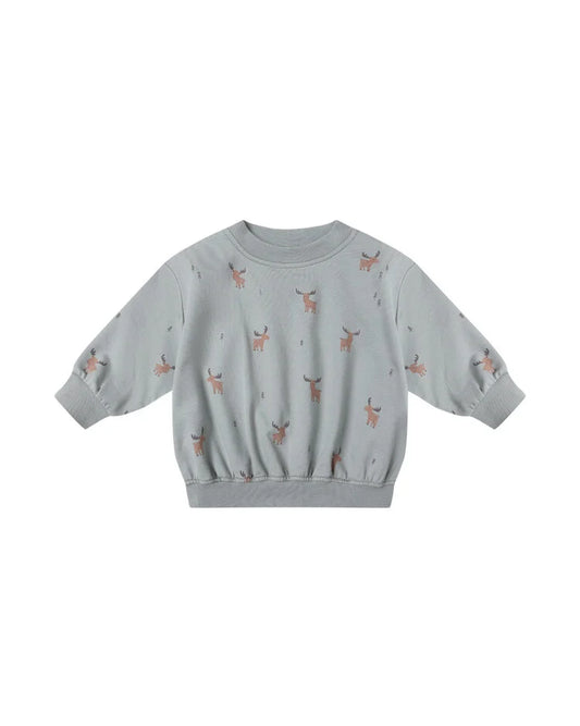 Relaxed Sweatshirt and Sweatpants Set/ Moose
