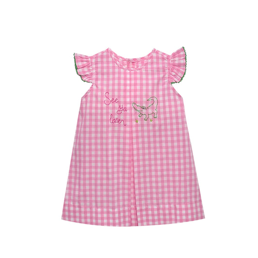 Pink Charlotte Dress-See Ya Later Alligator