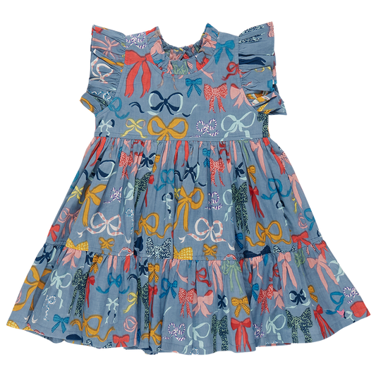 Girls Jennifer Dress - Bows on Bows