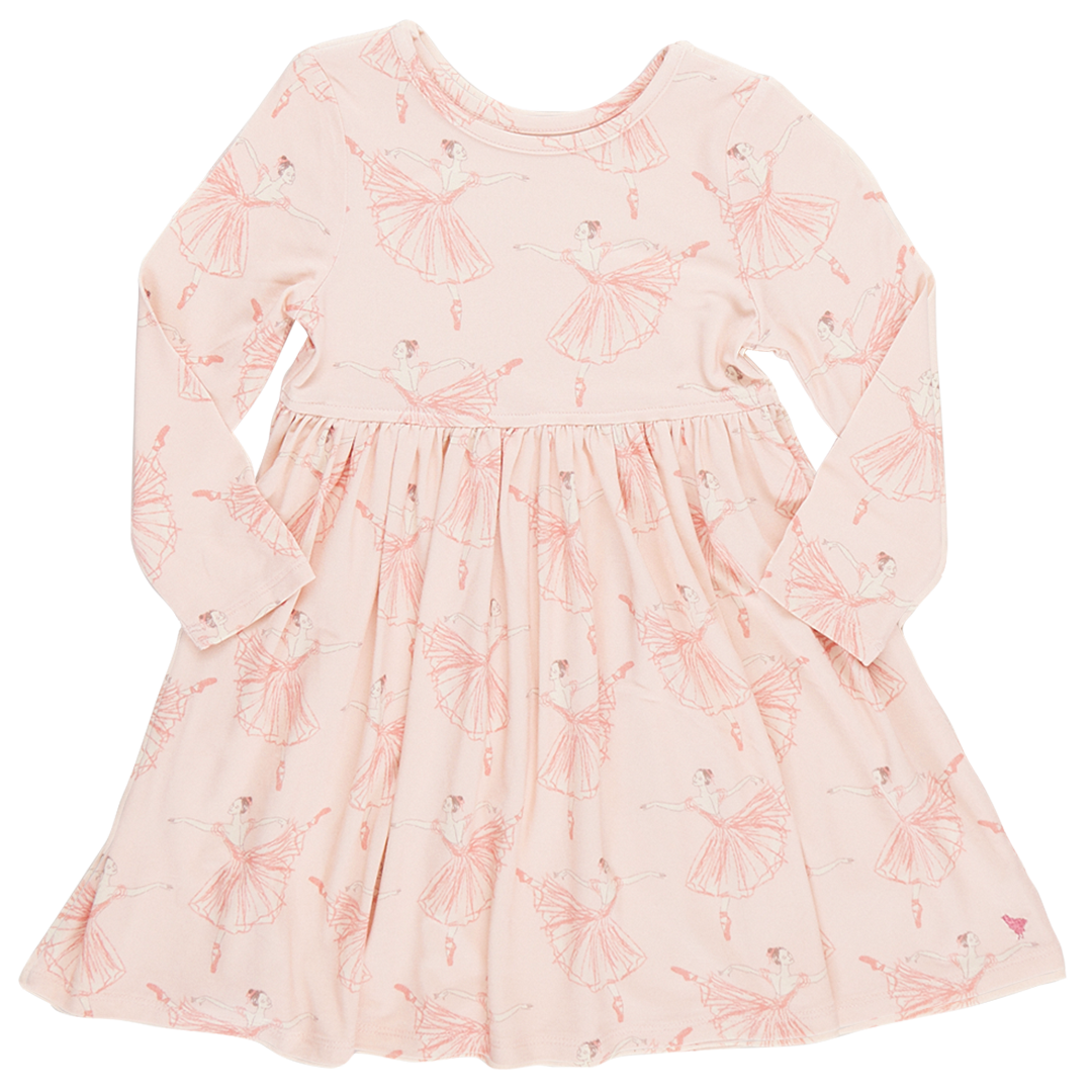 Girls Bamboo Steph Dress - Pink Ballerinas