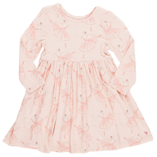 Girls Bamboo Steph Dress - Pink Ballerinas