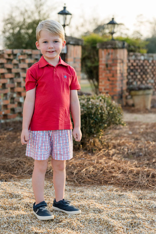 Patriotic Knit Polo Short Set