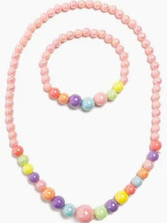Pearly Pastel Necklace & Bracelet Set