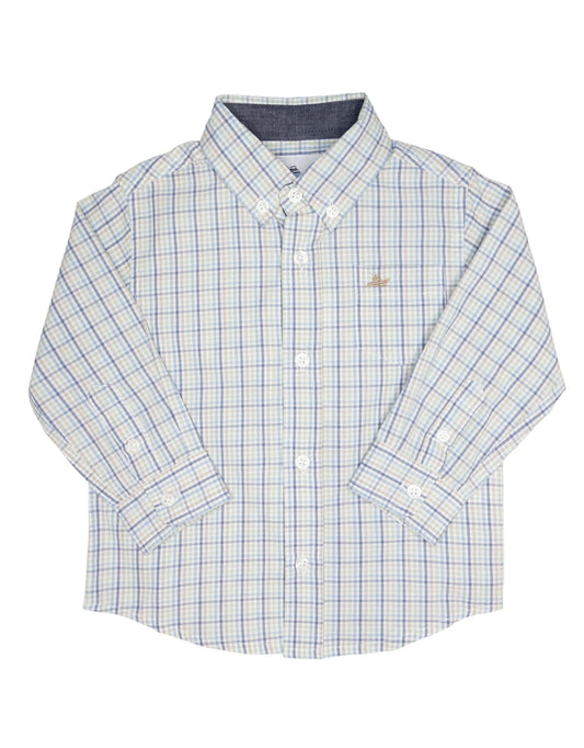 Blue/Green Plaid LS Dress Shirt