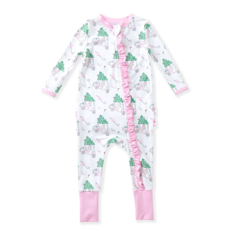 Butterknit Layette- Pink Golf Cart Tree