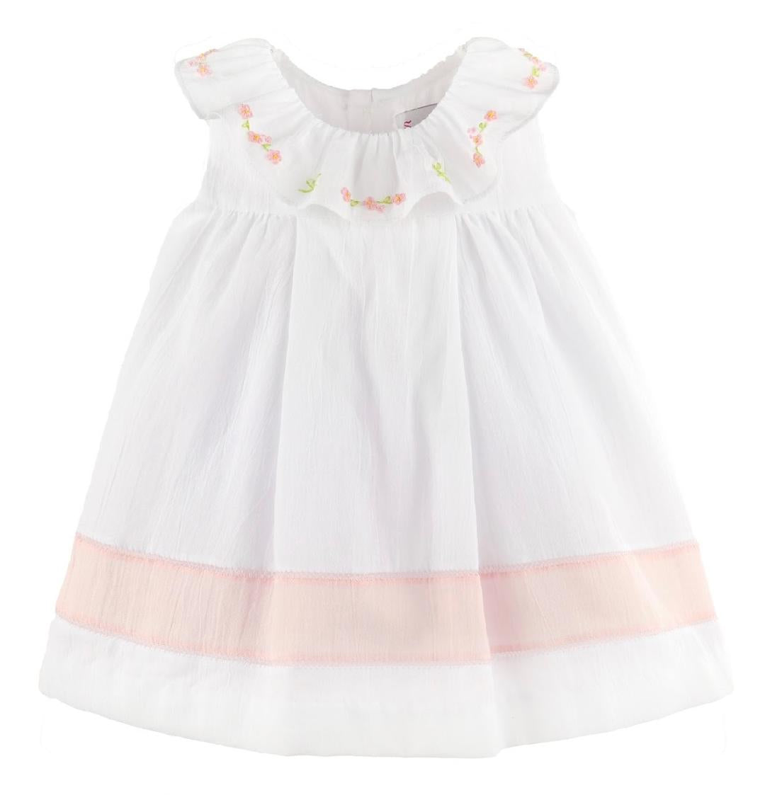 Daisy Chain Ruffle Dress- White