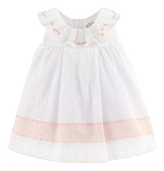 Daisy Chain Ruffle Dress- White