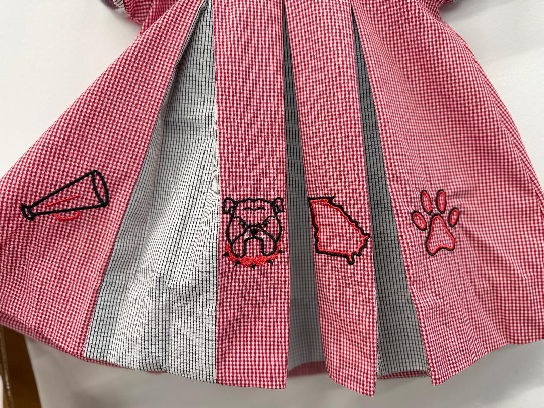 Bulldog Red/Black Four Logo Dress