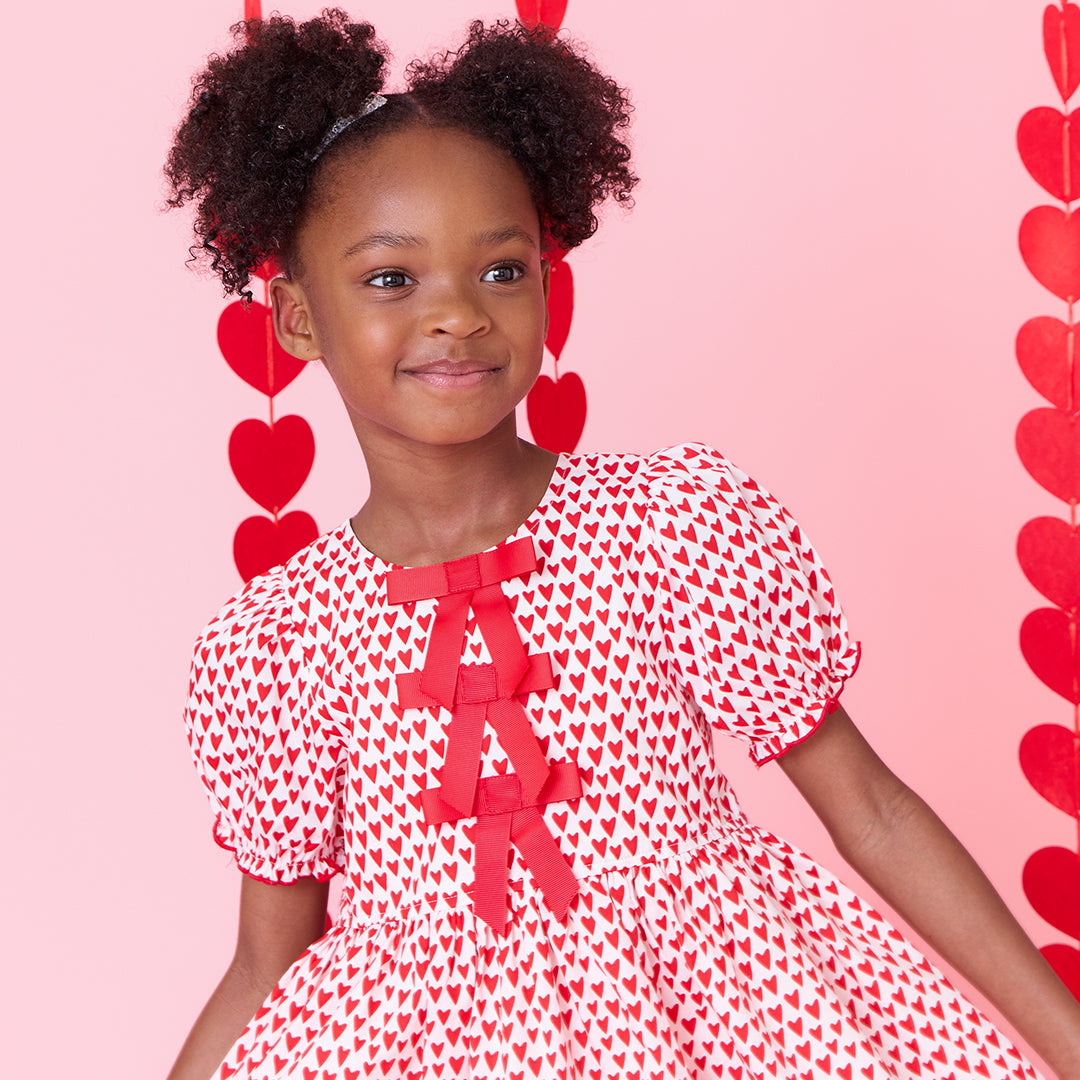 Girls Hermione Dress - Mini Hearts