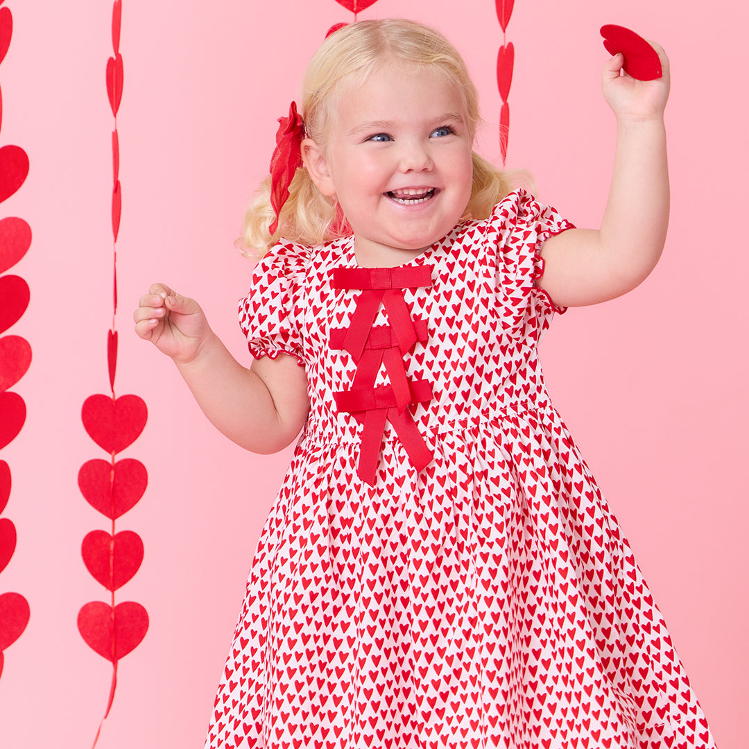 Girls Hermione Dress - Mini Hearts