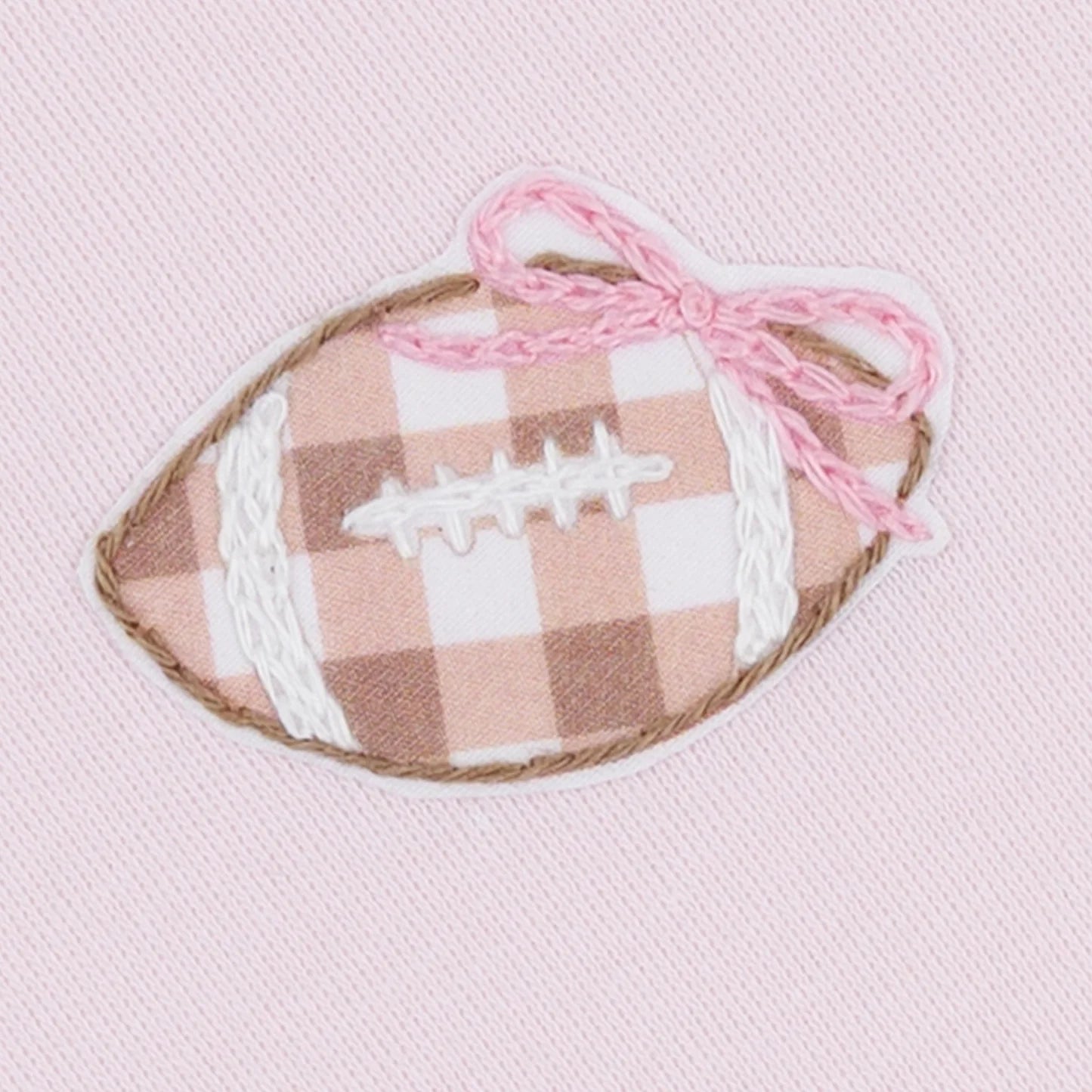 Tiny Tailgater Hand-Embroidered Ruffle Bubble - Pink
