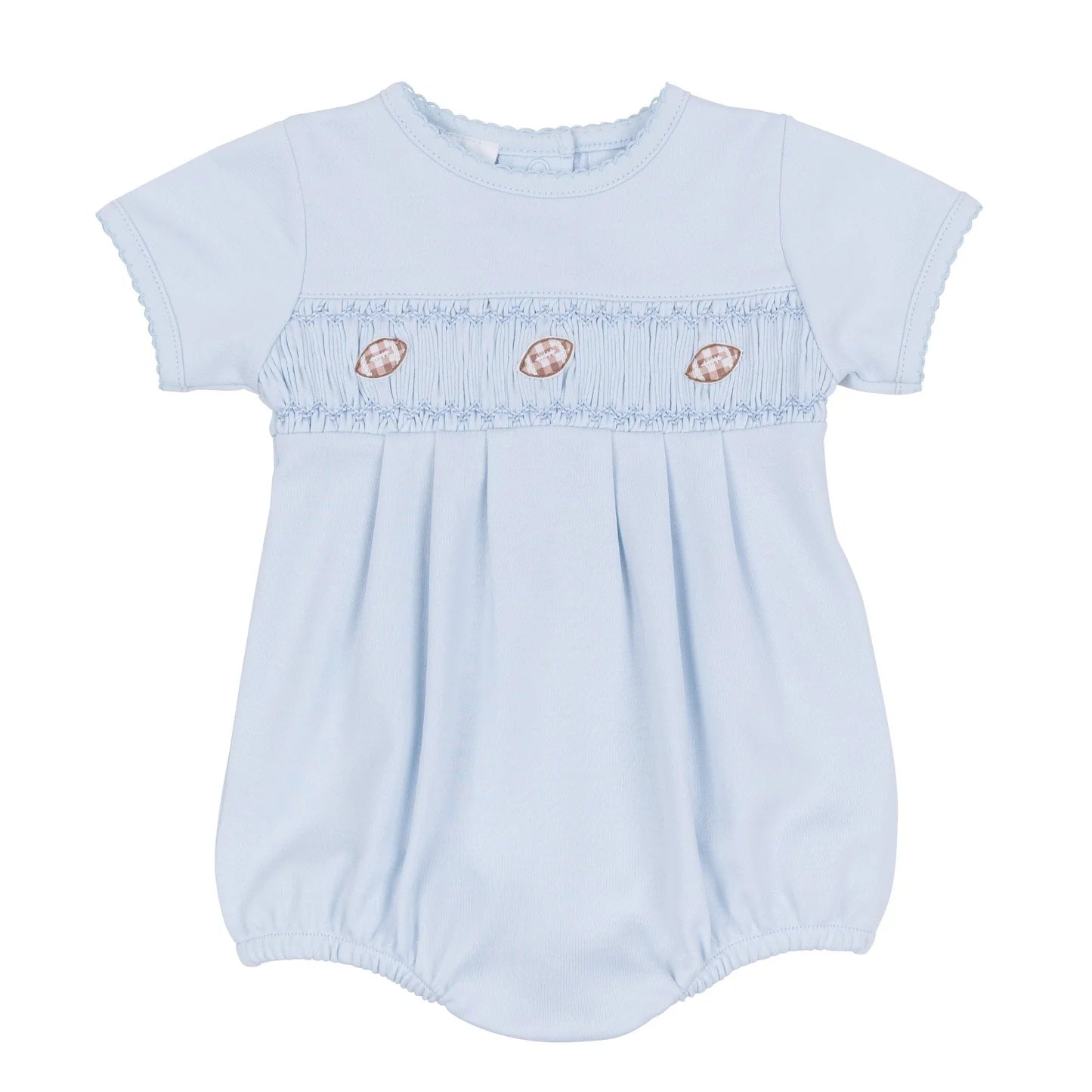 Tiny Tailgater Smocked Bubble - Light Blue