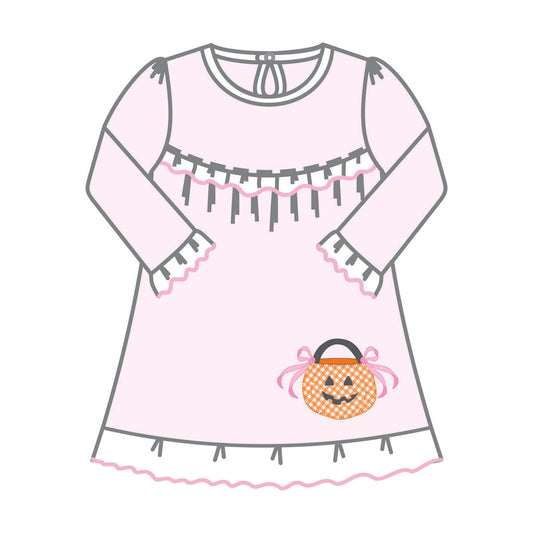 Trick or Treat Ruffle L/S Dress