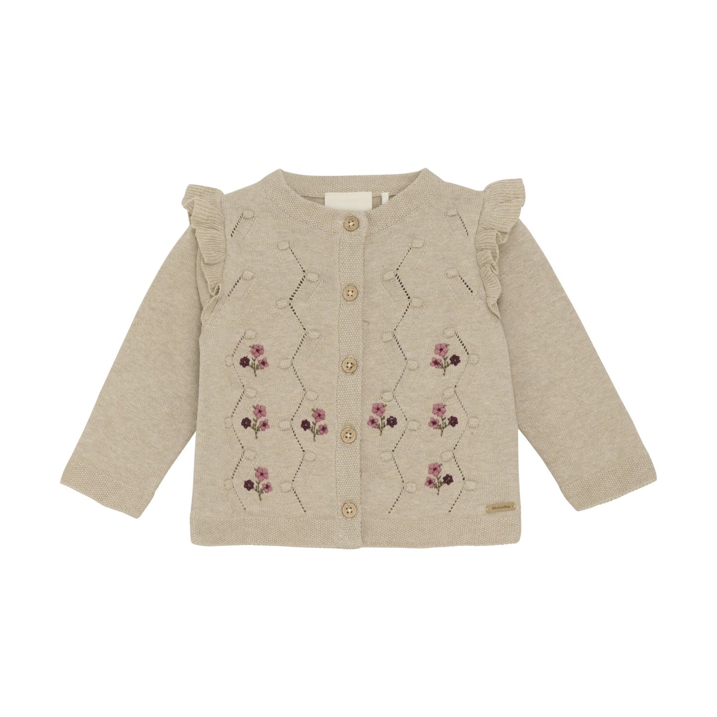 Baby Cardigan - Floral Beige Melange