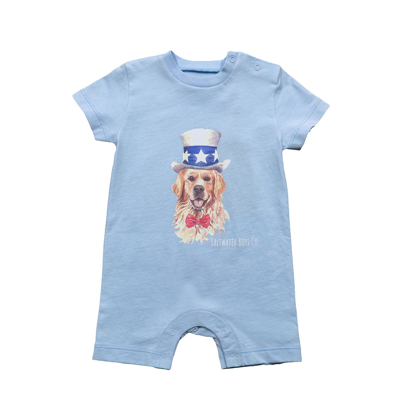 Patriotic Lab Romper - Lt Blue