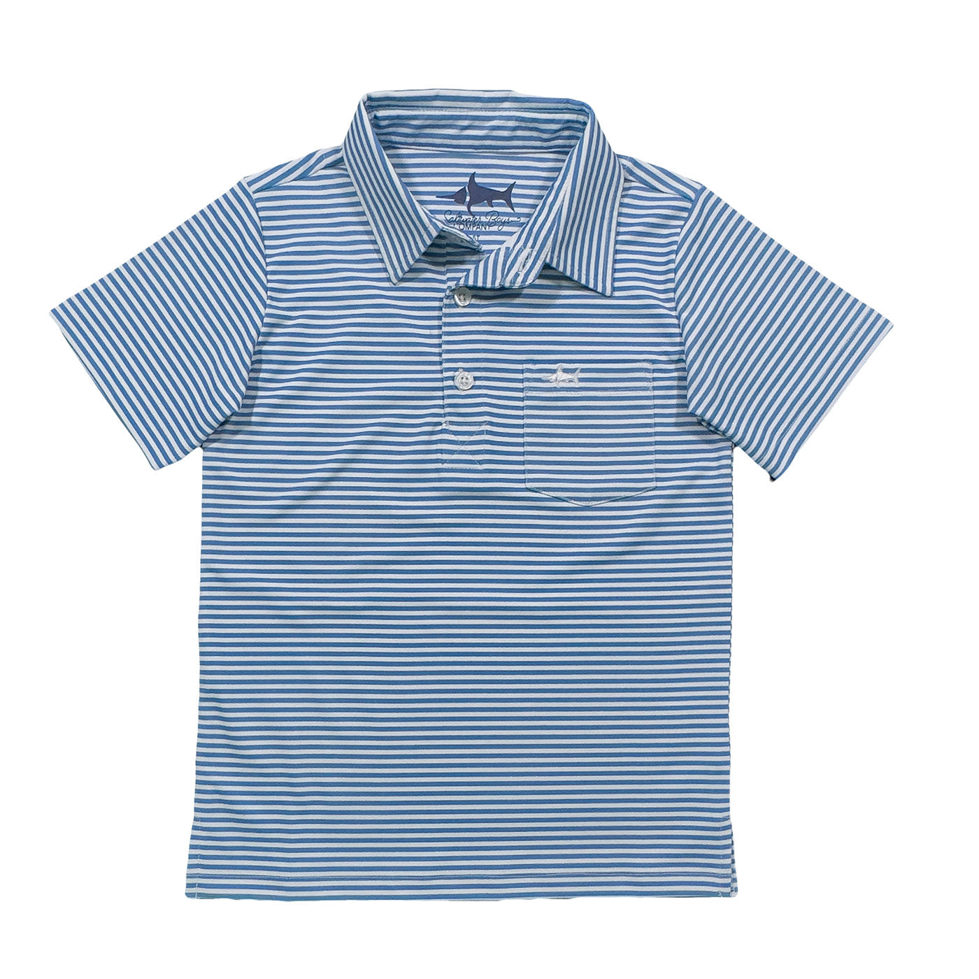 Inshore S/S Perf Polo Parisian Blue Stripe