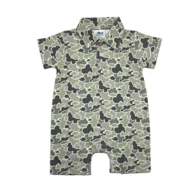 Pima Polo Romper Green Camo
