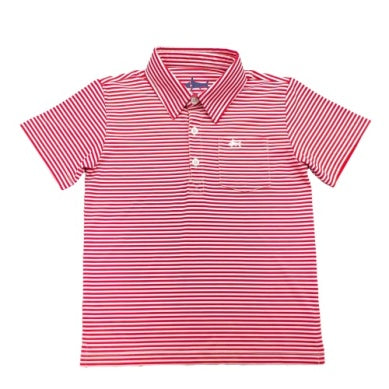 Inshore Performance Red Stripe Polo