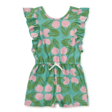 Flutter Sleeve Romper- Carnation Floral