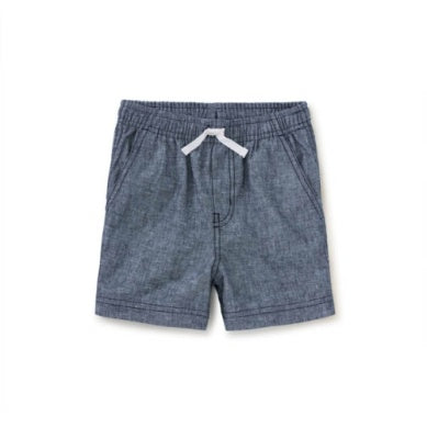 Chambray Sport Shorts- Indigo