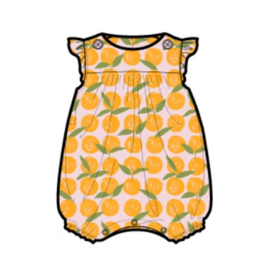 Flutter Baby Romper- Valencia Orange