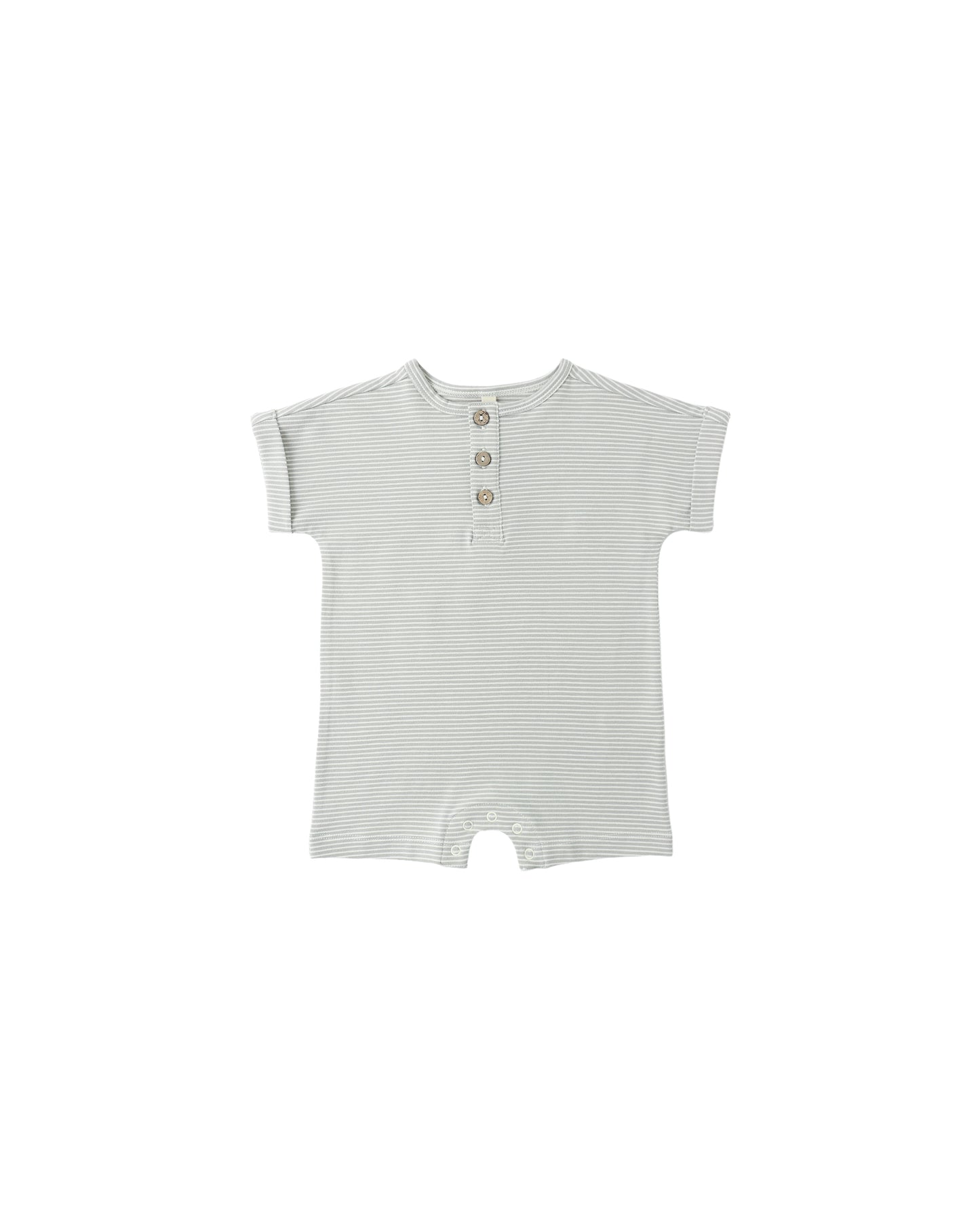 Short Sleeve One-Piece - Sage Micro Stripe