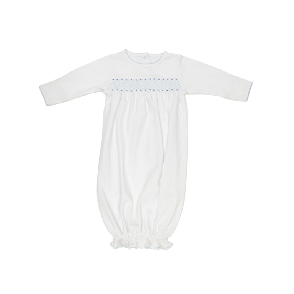 Sweetly Smocked Greeting Gown- Blue