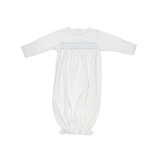 Sweetly Smocked Greeting Gown- Blue