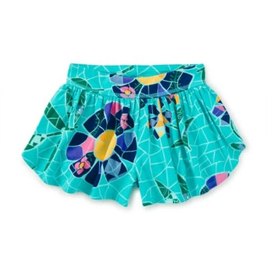 Sporty Petal Shorts- Mosaic Floral