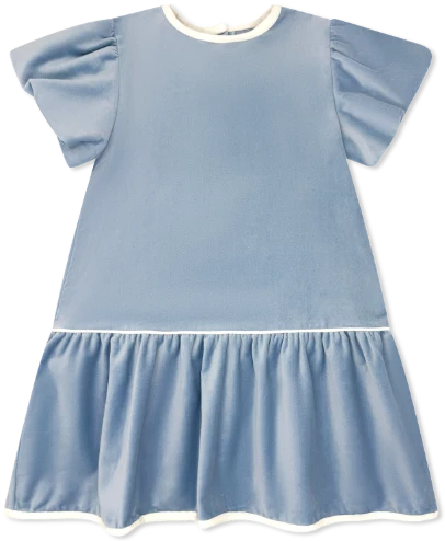 Harper Dress- Blue Velvet