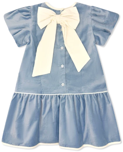 Harper Dress- Blue Velvet