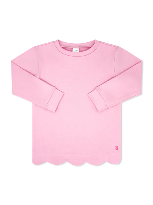 Shelby Scallop Sweatshirt - Cotton Candy Pink