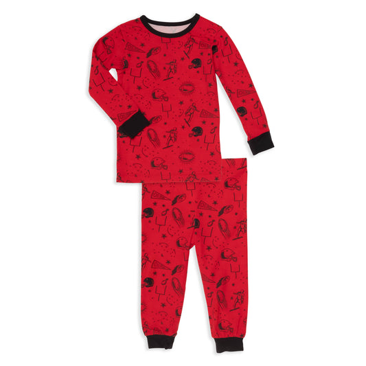 Red Game Day Pajama L/S Set