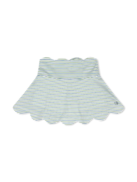 Zoe Scallop Skort - Blue/Green Stripe