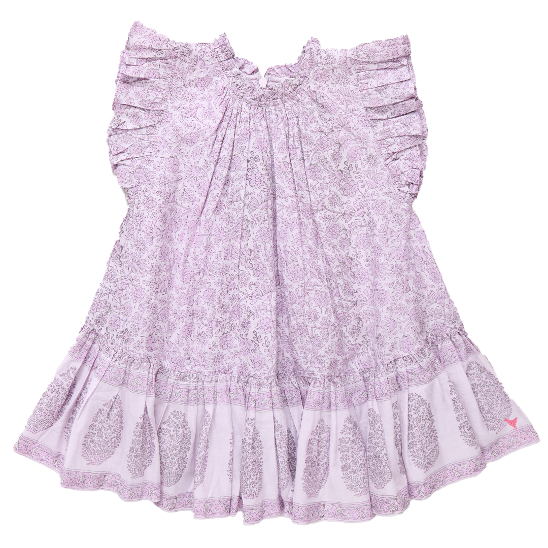 Girls Harper Dress - Lavender Garden Floral