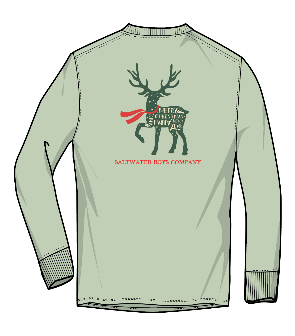 Christmas Deer LS Graphic Tee