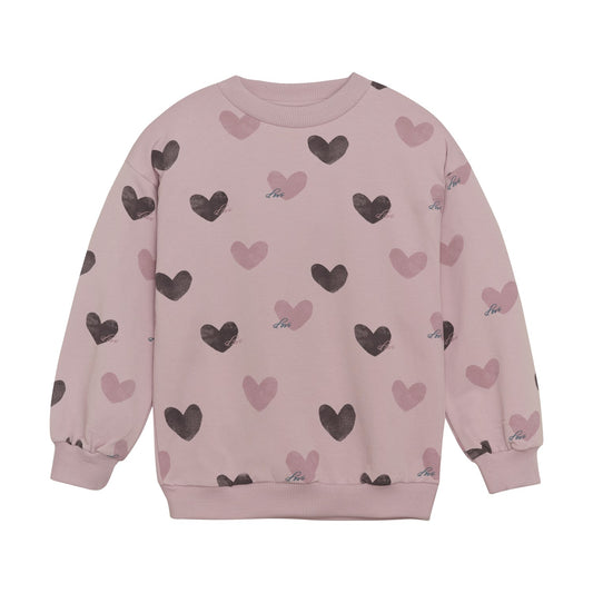 Hearts Sweatshirt - Dawn Pink