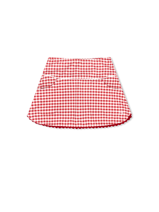 Teagan Tennis Skort - Candy Apple Red Minigingham