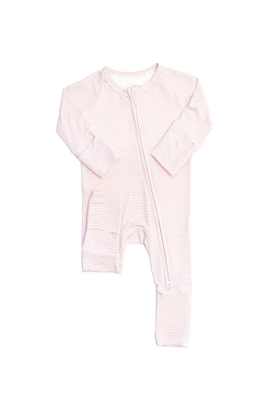 Pink Mini Stripe- Romper