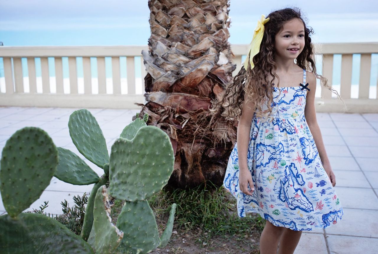 Girls Tia Dress - Island Map