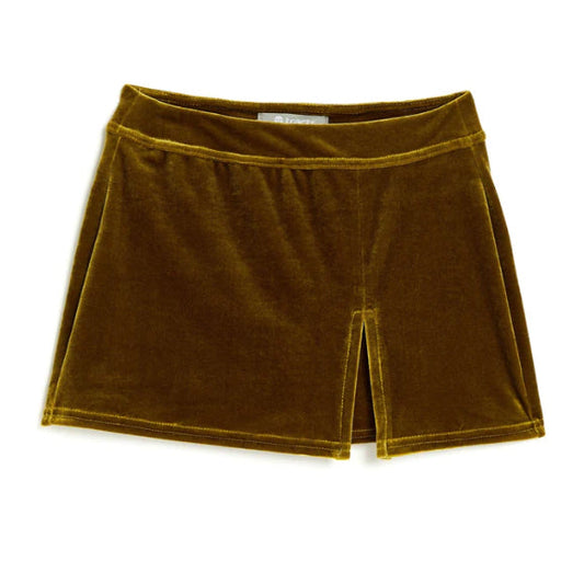 Knit Velvet Skort - Gold