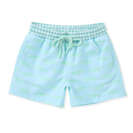 Blue Alligator Swim Trunk
