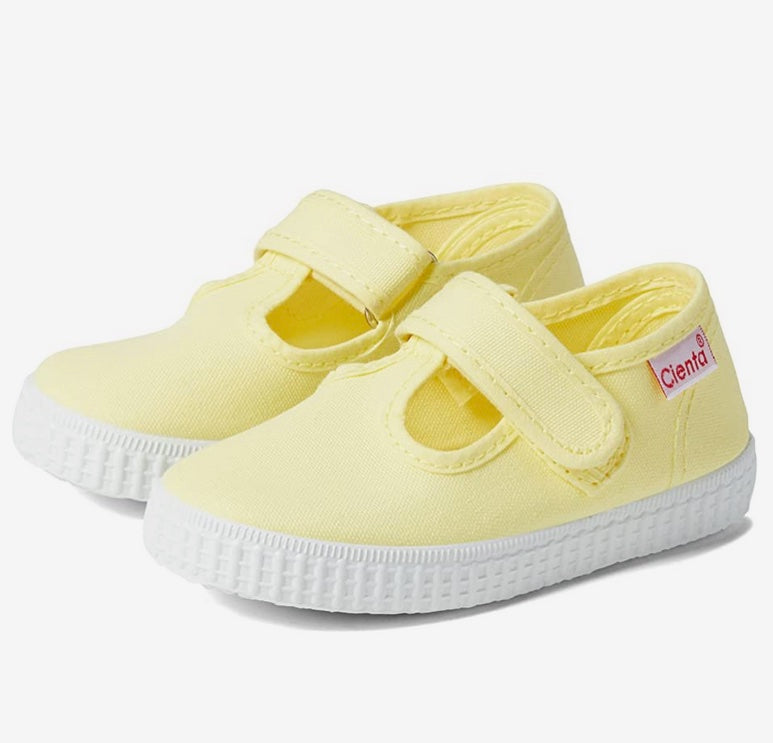 yellow t strap velcro