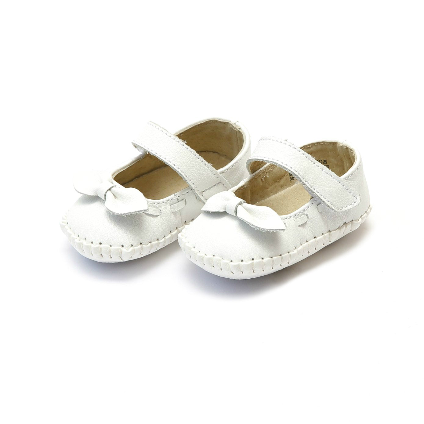 Clara Leather Bow Crib MJ White Baby