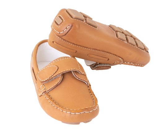 Boy's Leather Loafer Velcro - Natural