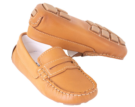 Boy's Leather Loafer Penny Style - Natural